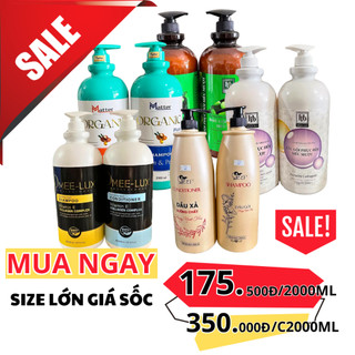 Cặp dầu gội xả biotin 2000ml siêu tiết kiệm cho salon