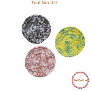 Lót ly sợi loang handmade bằng len cotton thấm hút nước tốt