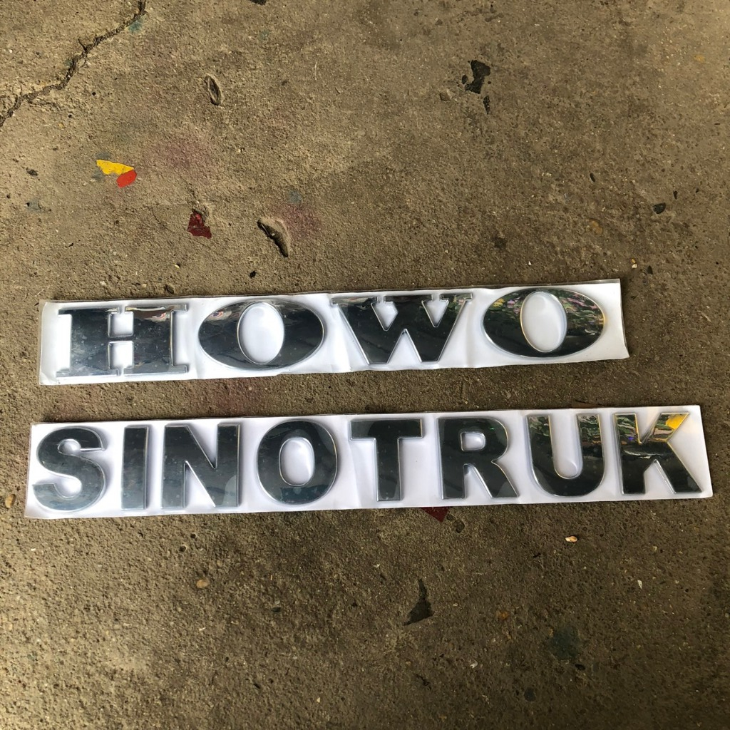 Chữ nổi howo, sinotruck mạ xi bạc crom dán xe ben hổ vồ