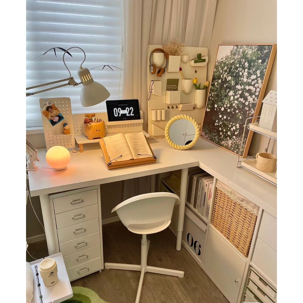 Bàn làm việc đa năng chân sắt chống nước mặt gỗ MDF sáng mịn thương hiệu SOHJA - SM62 | BigBuy360 - bigbuy360.vn