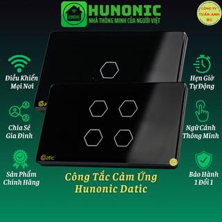 Công Tắc Thông Minh Hunonic Datic Wifi, Điều Khiển Từ Xa Bằng Điện Thoại Màu Đen