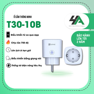 Ổ Cắm Điện Thông Minh Ezviz T30-10A 10B kết nối wifi, điểu khiển ở mọi nơi, đo điện năng