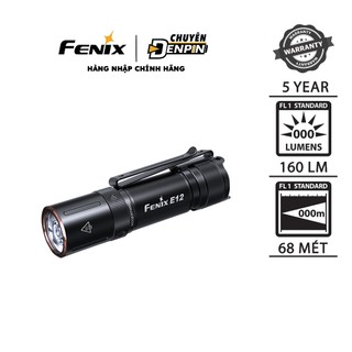 Đèn pin mini fenix e12 v2.0 công suất 160 lumens, chiếu xa 68m, dùng 1 pin aa.