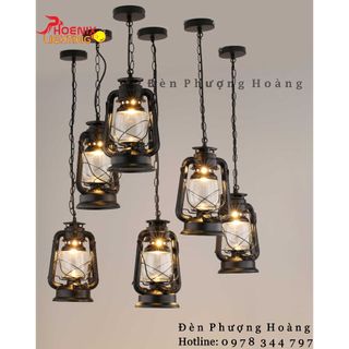 Đèn thả trần decor vintage, đèn bão thả trần trang trí cổ điển PHT6195