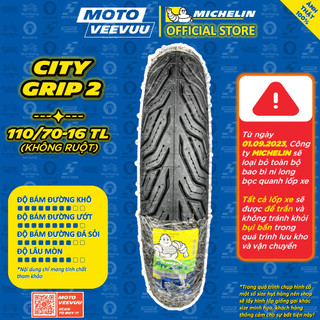 Vỏ lốp xe máy michelin 110/70-16 tl city grip 2