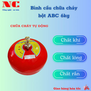 Bình cầu chữa cháy, bình cứu hoả XFZTBL6 bột ABC 6 kg, chữa cháy tự động, dùng cho kho bãi nhà xưởng, đạt tiêu chuẩn