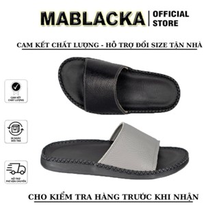 Dép Da Nam Quai Ngang Doctor Quốc Dân MABLACKA, Đế Cao Su Êm, May Chỉ Toàn Bộ - K94