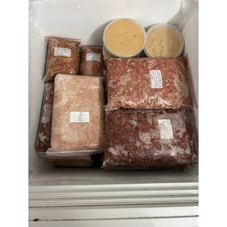 Thức ăn tươi cho thú cưng - cổ gà xay rau củ