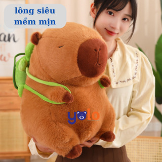 Gấu bông Capybara full size tặng kèm ba lô rùa hàng chính hãng nhập khẩu( có ship hỏa tốc)
