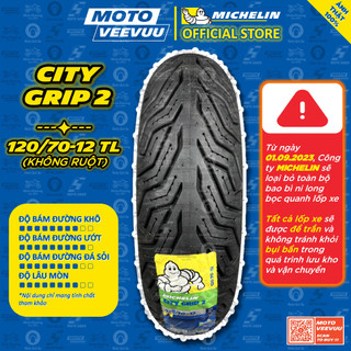 [MTVV] Vỏ lốp xe máy MICHELIN 120/70-12 TL CITY GRIP 2<END>