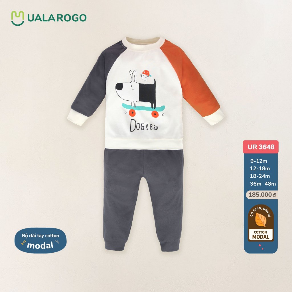 Bộ dài tay cài vai uala rogo chất petit modal thun lạnh mềm mịn thoáng mát in hình họa tiết Uala UR 2258 2299 2307 3648