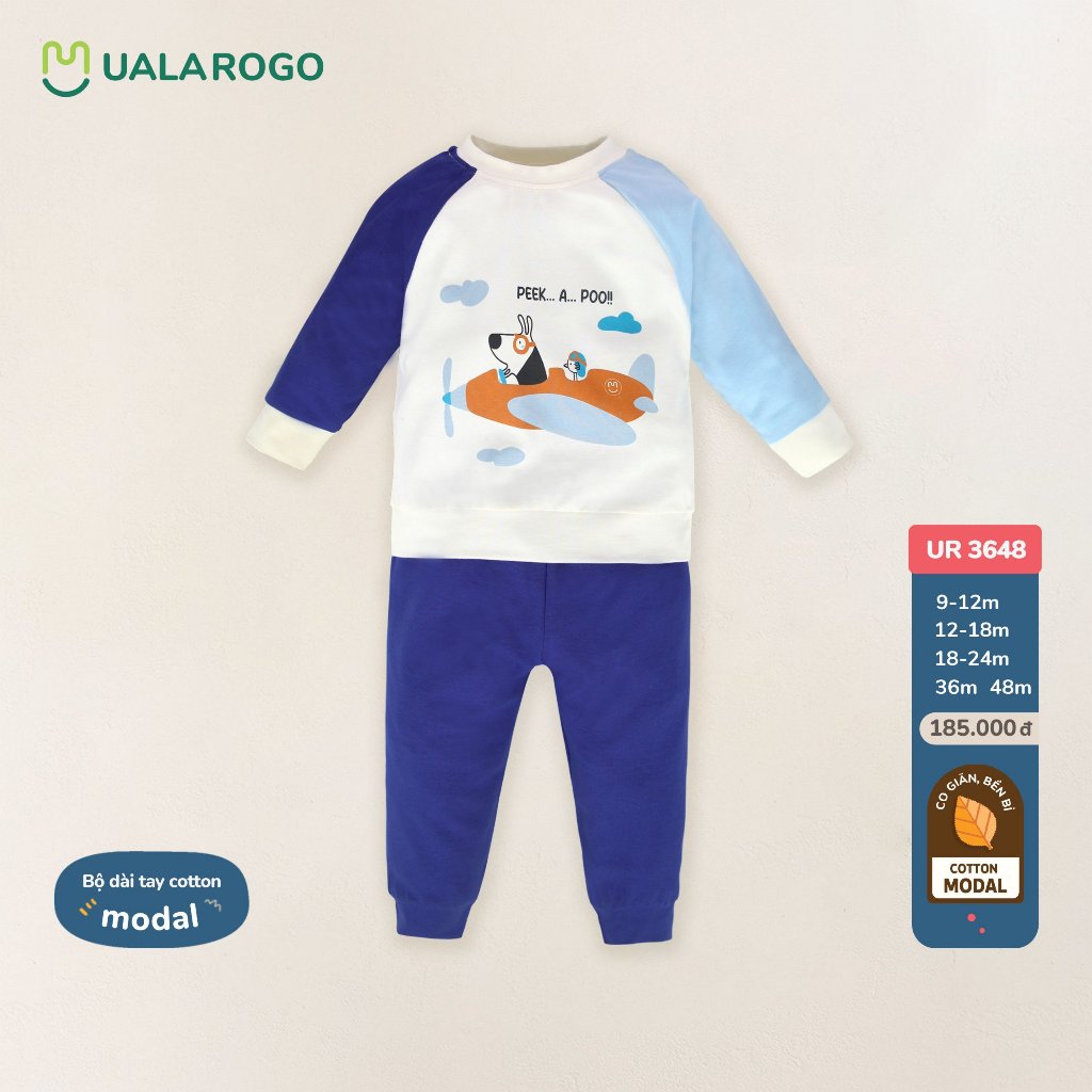 Bộ dài tay cài vai uala rogo chất petit modal thun lạnh mềm mịn thoáng mát in hình họa tiết Uala UR 2258 2299 2307 3648