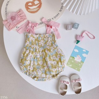 Body 2 dây xanh lá hoa nhí chun ngực 2356