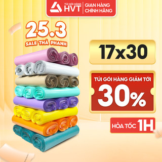 Túi gói hàng niêm phong HVT nhiều màu size 17x30cm Đóng Hàng Chuyển Phát Nhanh Cuộn 100 Cái