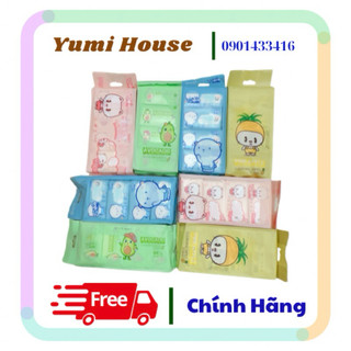 [Loại 1] Set 8 Gói (64 cái) Khăn Ướt Mini Bỏ Túi Dễ Thương, Chính Hãng Nội Địa Trung
