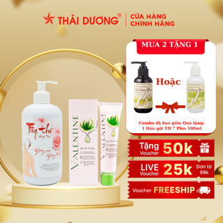  COMBO Sữa tắm Tây Thi (Chai 480ml) và Tẩy da chết Valentine Tặng 1 dầu gội 7 Plus 100ml