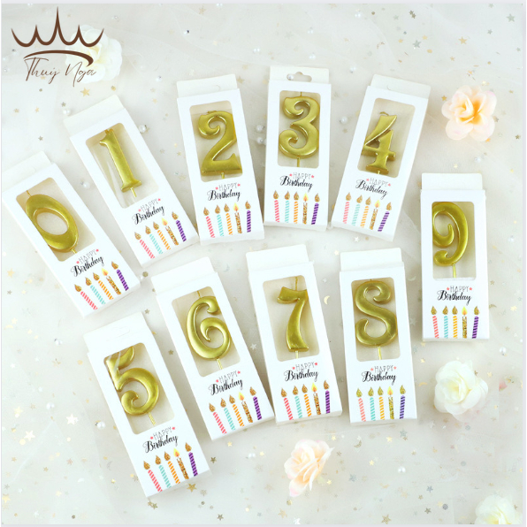 Combo 5 Nến Số Nhũ (Loại 1) - Phụ Kiện Trang Trí Bánh Kem Phụ Kiện Bánh Sinh Nhật Sinh Nhật