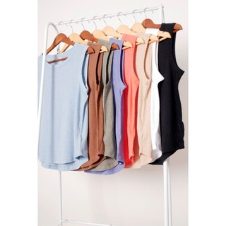 Áo thun linen sát nách cổ tròn vạt bầu A3663