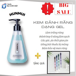 [TẶNG BÀN CHẢI]Kem Đánh Răng HUNMUI - Kem Đánh Răng Dạng Gel Lỏng -Dành Cho Mảng Bám Do Hút Thuốc