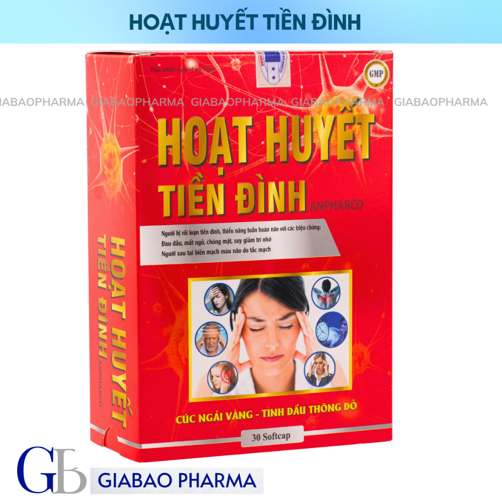 Viên uống hoạt huyết tiền đình hỗ trợ bổ não, giảm đau đầu, mất ngủ, hỗ trợ tuần hoàn não (Lọ 30 viên)