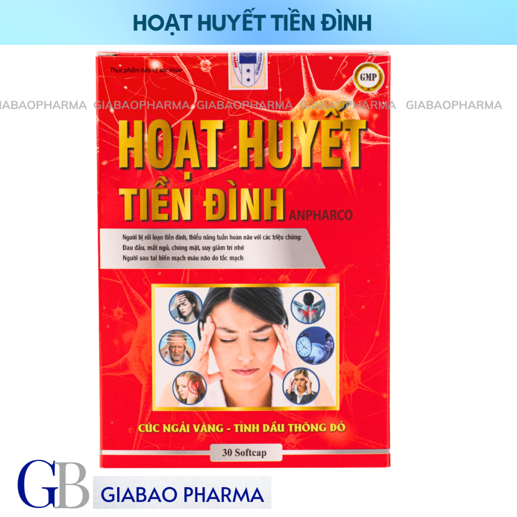 Viên uống hoạt huyết tiền đình hỗ trợ bổ não, giảm đau đầu, mất ngủ, hỗ trợ tuần hoàn não (Lọ 30 viên)