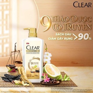 Dầu gội đầu clear 9 thảo dược cổ truyền - chai 630g