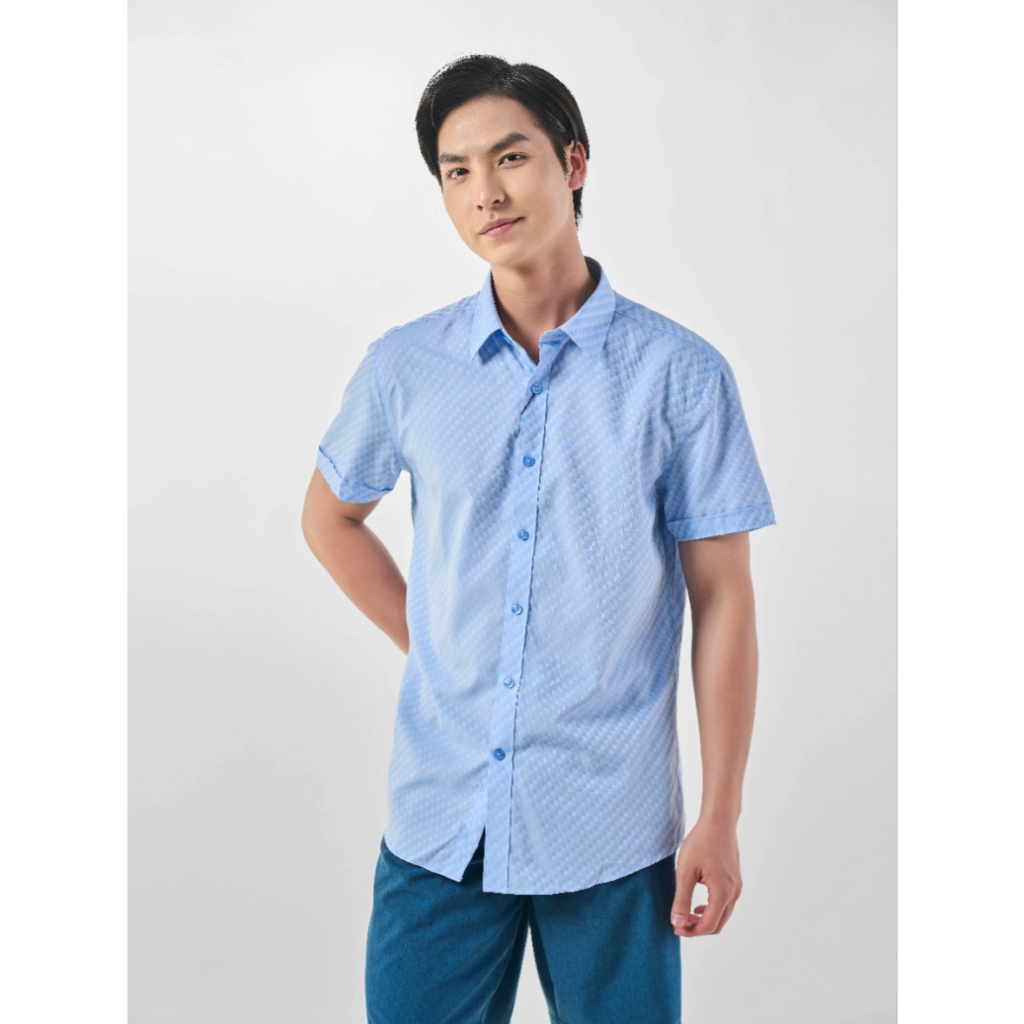 Áo sơ mi cộc tay Owen Dobby xanh nhạt AR230082 - Regularfit
