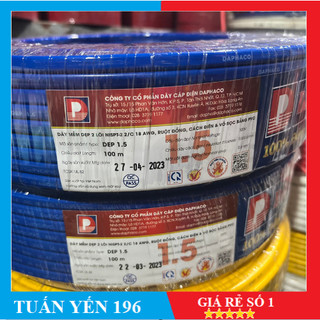 Dây điện daphaco đôi dẹp 2 lớp vỏ 2x1.5 - hàng chính hãng