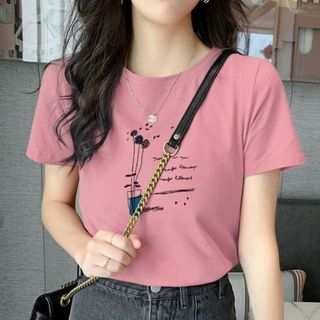 Áo phông nữ  form vừa in hình - Áo phông Loza- Mã VT002