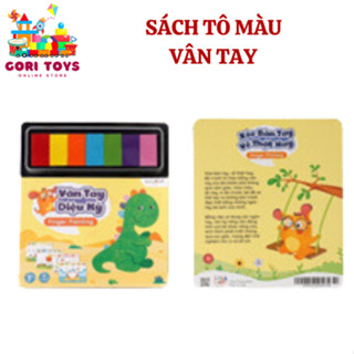 Sách tô màu vân tay cho bé Finger painting gồm 41 trang kèm sẵn 7 màu