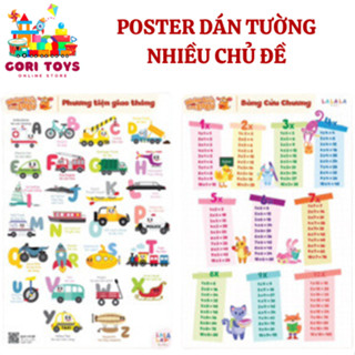 Poster dán tường nhiều chủ đề giáo dục Lalala baby kích thước 40x60cm (không keo dính)