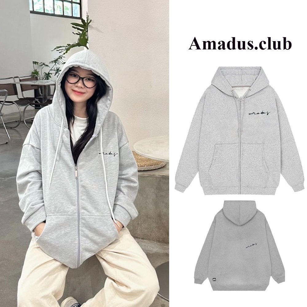 Áo Hoodie Zip Nỉ Chân Cua Thêu AMADUS CLUB Basic Cotton Unisex Local Brand - ADCC1 | BigBuy360 - bigbuy360.vn