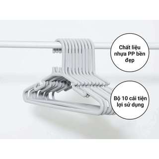 Set 10 Móc áo đầm Inochi MA 182, nhựa PP cao cấp không bong tróc, bền đẹp theo thời gian