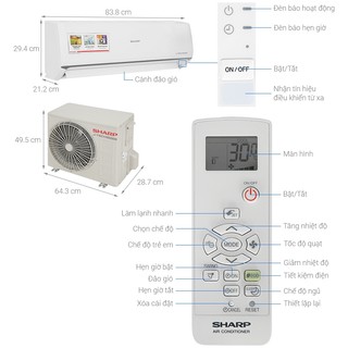 Remote điều khiển máy lạnh Sharp 1 chiều đời 1 DK48A - Điều khiển điều hoà Sharp