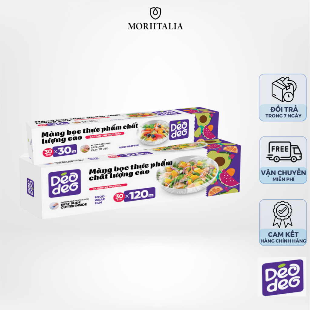 Màng Bọc Thực Phẩm Chất Lượng Cao Deodeo 30cm x 30m và 30cm x 120m - Chất liệu PE an toàn thực phẩm DEO012201/DEO012188