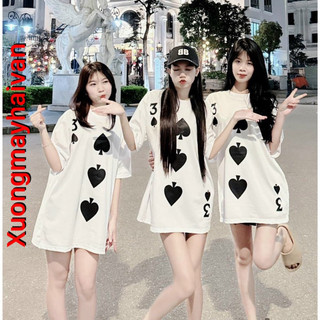 HV - Áo phông thụng hình in lá bài 3 bích siêu hot