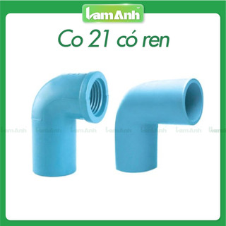 Combo 10 cái Co 21 ren trong 21 nối ống nước, co nối béc tưới, hệ thống tưới tự động - Lam Anh