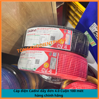    HỎA TỐC 2H  Cáp điện Cadivi dây đơn 4.0 Cuộn 100 Mét hàng chính hãng 