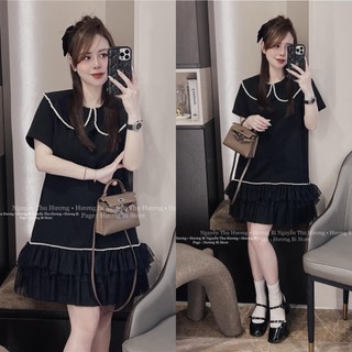 [Hàng Shop]: Váy Umi Xoè Phối Dây Ngọc Nổi Sịn Sò, Chân Váy Phối Ren Nổi Bồng Siêu Xinh