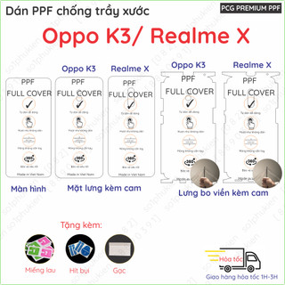 Dán PPF Oppo K3/ Realme X cho màn hình, mặt lưng, full viền siêu bảo vệ loại trong, nhám chuẩn xịn