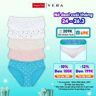 Combo 05 Quần lót Bikini nữ VERA Cotton phối Ren V0560