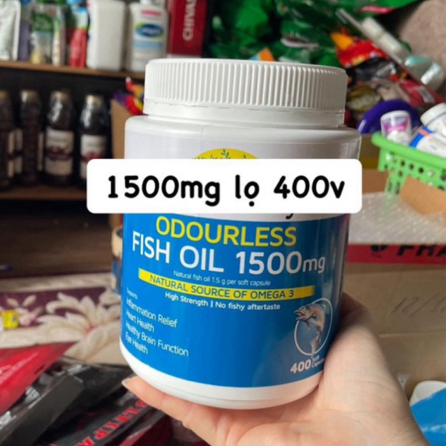 Dầu cá Natures Way Odourless Fish Oil 1500mg