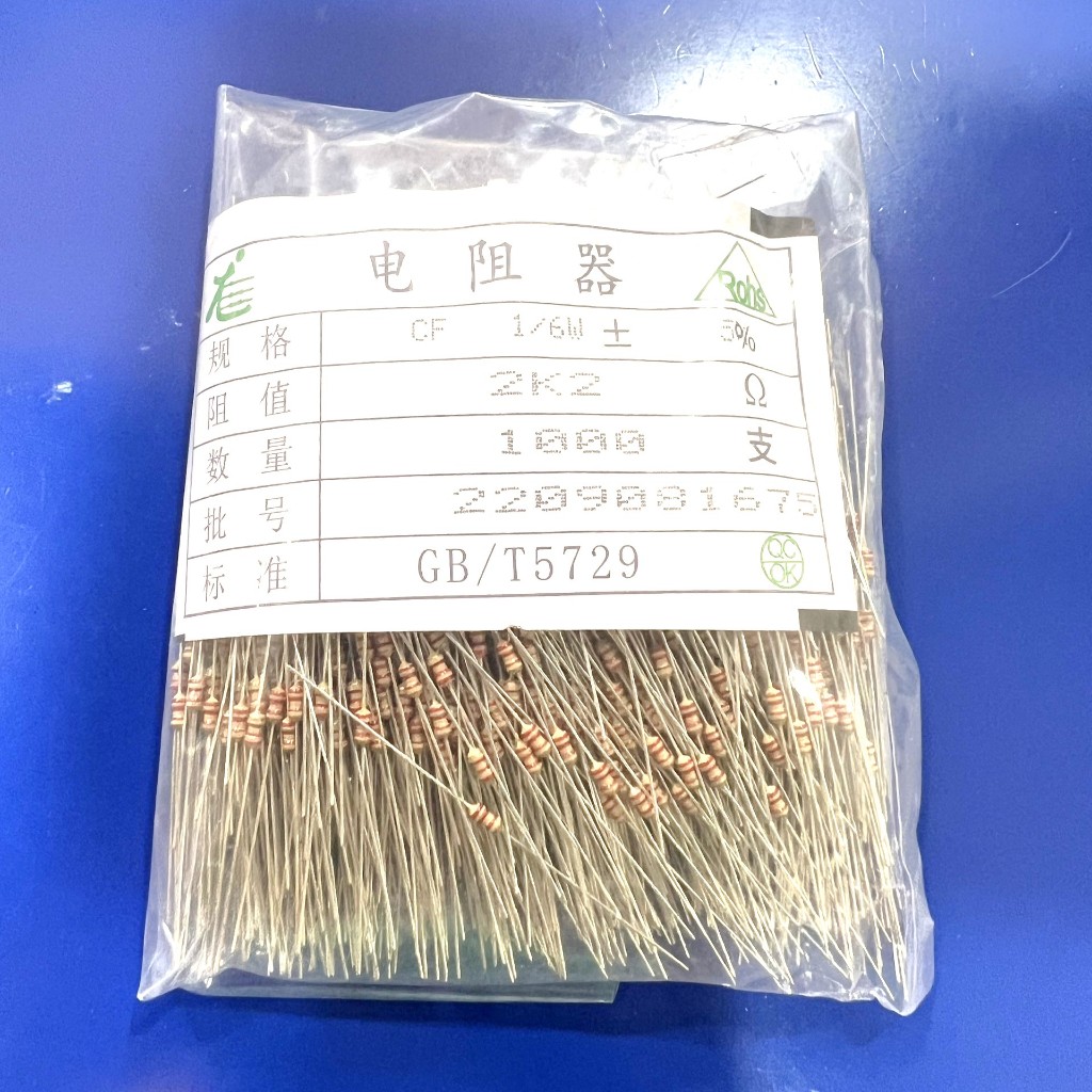 Điện trở công suất 1/8w 4 vòng màu 5% bịch 100 con