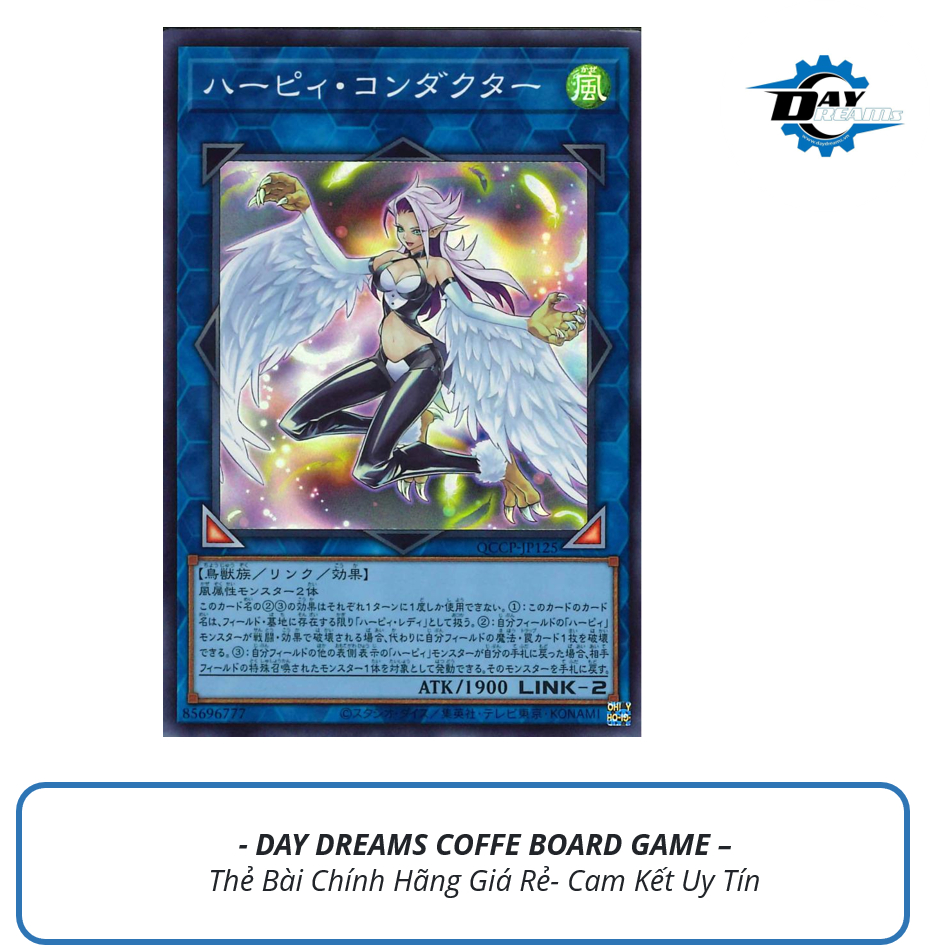 THẺ BÀI YUGIOH -NGÔN NGỮ TIẾNG NHẬT CHÍNH HÃNG:QCCP-JP125-Harpie Conductor-SUPER RARE