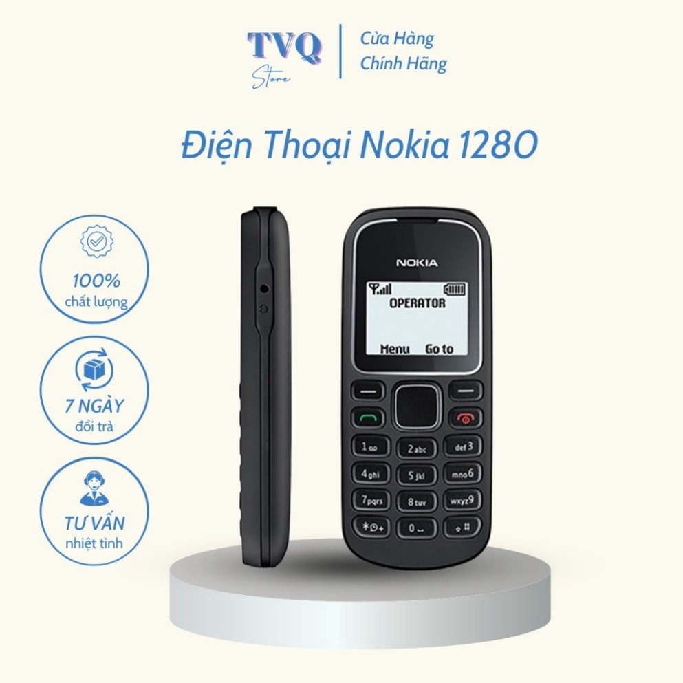 Điện Thoại Nokia 1280 Trắng Đen Hàng Zin Đi Kèm Sạc Tiện Lợi Bảo Hành 6 Tháng