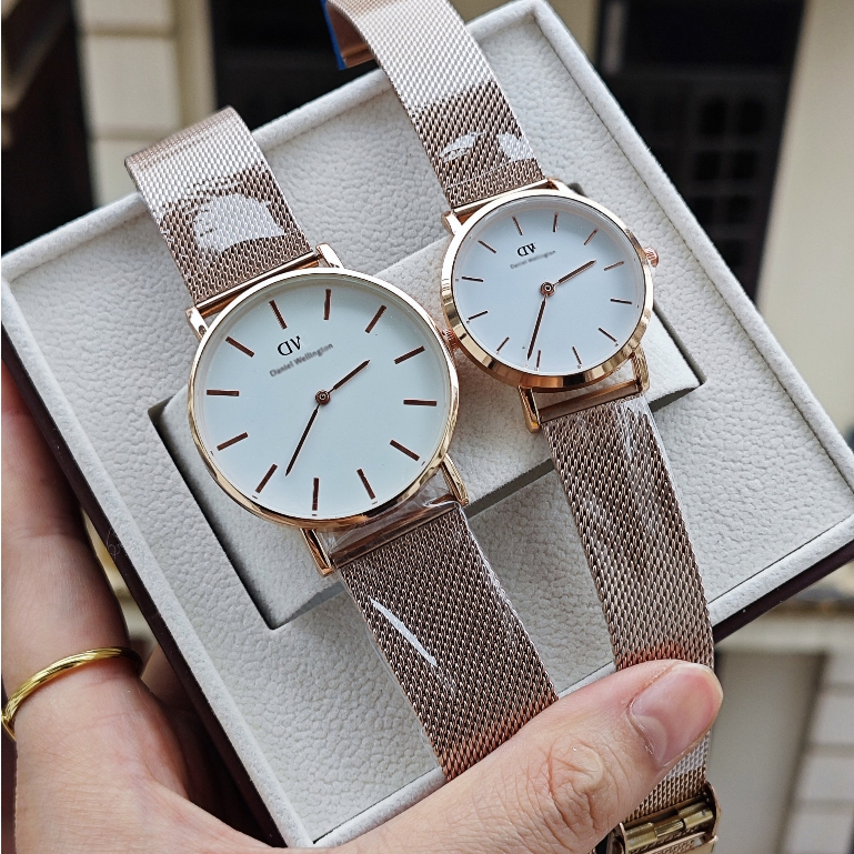 Đồng hồ D.W nam nữ cặp đôi dây lưới thép đan - trẻ trung sang trọng