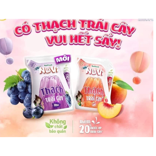 Combo 10 Túi Nuvi Jelly Thạch Đào túi NuVi Power 110ml