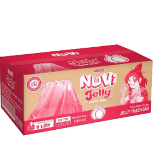 Thùng 24 Túi Nuvi Jelly Thạch Đào túi NuVi Power 110ml Date 17/06/24