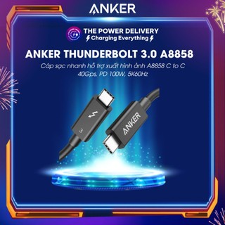 Cáp sạc nhanh hỗ trợ xuất hình ảnh anker a8858 usb-c to usb-c thunderbolt 3.0 , tốc độ 40gps, pd 100w, 5k60hz
