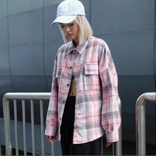 Áo sơ mi nam nữ flannel sọc caro phong cách classic chất liệu dạ - Sơ mi flannel